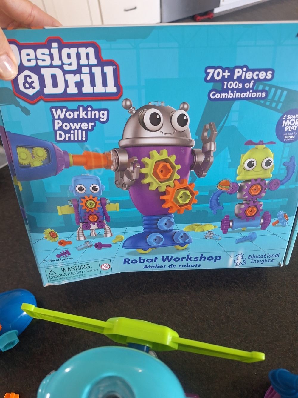 Design & Drill Robot Workshop Building Set - Purple & Blue